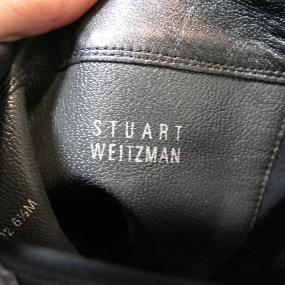 Stuart Weitzman Women Boots 6.5 Black Leather 5050 Over The Knee Minimalist